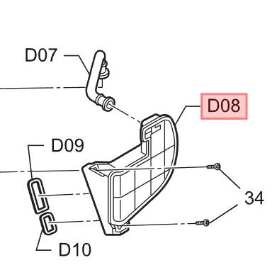 Panasonic（パナソニック） 洗濯機用 ダクトA AXW22X-9CW0 ※図中 D08