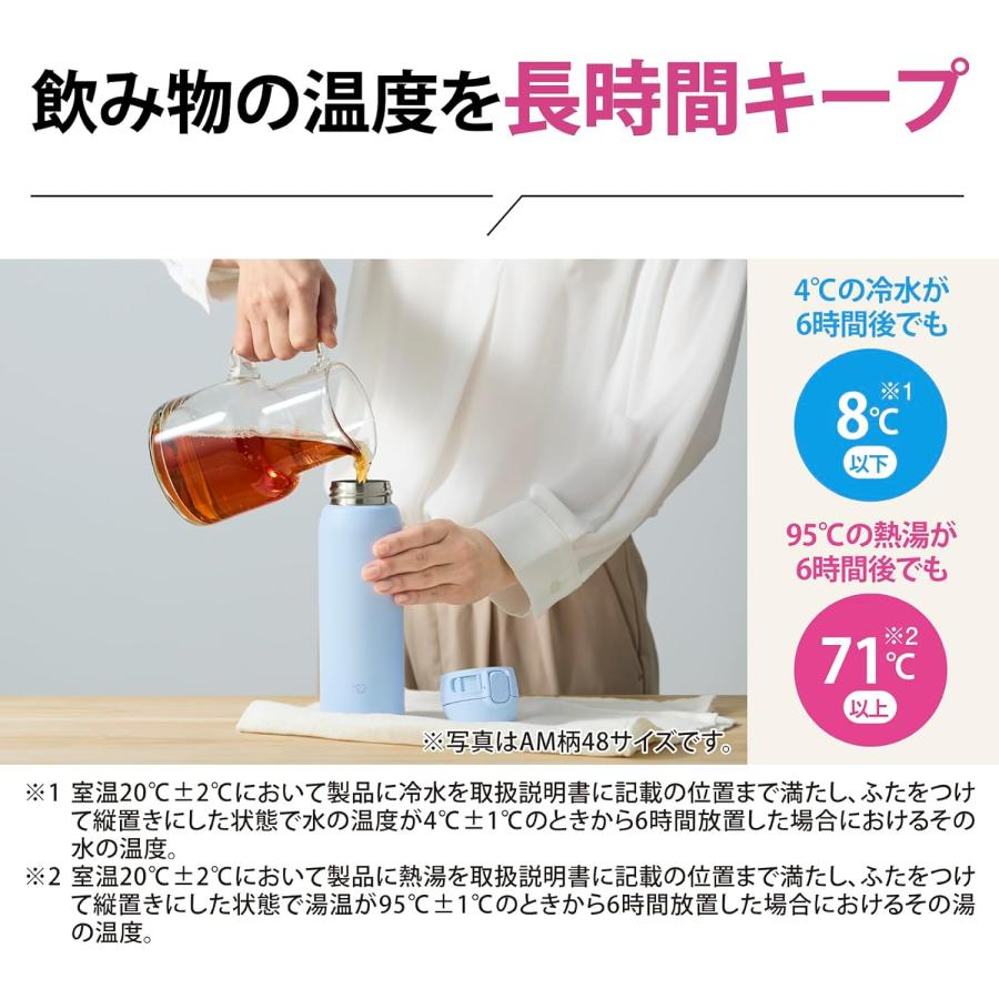 象印マホービン 水筒 シームレスせん 480ml ワンタッチ ステンレスマグ マットホワイト パッキン一体化で洗うのは3点だけ SM-WS48-VM｜useful-life｜06