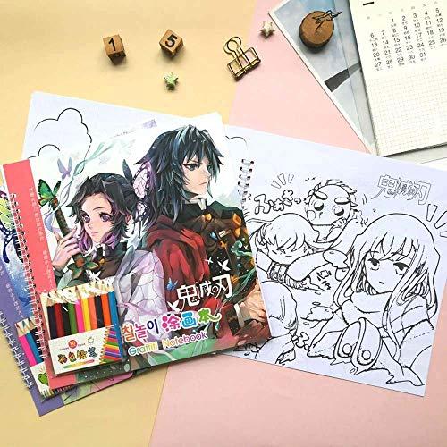 鬼滅の刃 ぬりえ帖 着色 色彩設計 鬼殺隊 落書きノート 鬼滅の刃手描き本 3冊セット 10本カラー鉛筆付き Useful For You 通販 Yahoo ショッピング