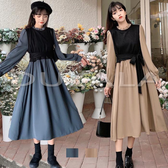 ワンピース 春物 レディース 安い おしゃれ ロングワンピース スカート ワンピース 韓国風 着痩せ 大人可愛い 通勤 ゆったり 20代 30代  40代 50代 :LDY020:DULALA - 通販 - Yahoo!ショッピング