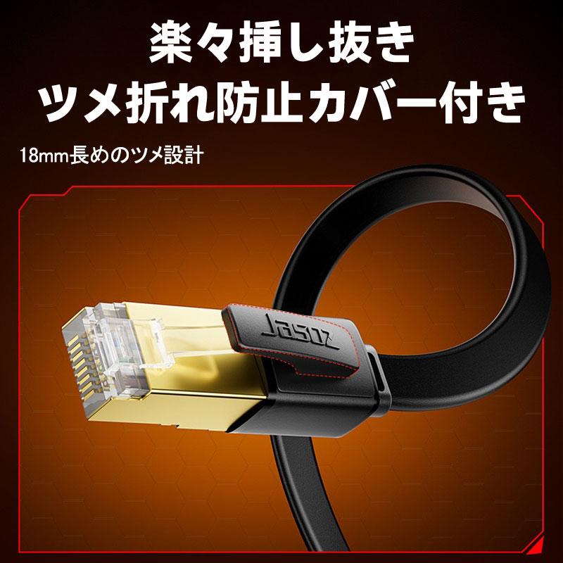 LAN ケーブル CAT8 フラット タイプ 40Gbps高速 安定 ラン ケーブル 0.5m 1m 1.5m 2m 3m 5m 8m 10m 15m 20m メートル 2000MHz カテゴリー8 |  | 05