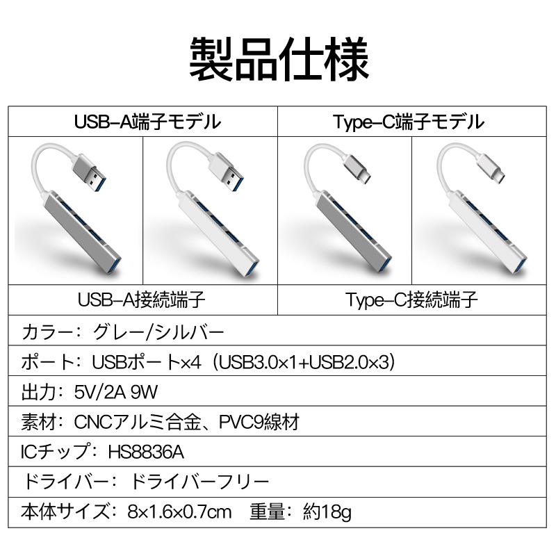USB ハブ Type-C USB3.0 タイプC 小型 拡張 4ポート 4in1 hub 変換アダプタ アルミ合金製 ノートPC パソコン 充電 TypeC｜usenya｜13