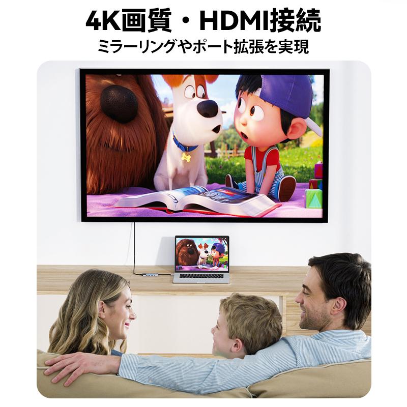 5in1 ドッキングステーション ハブ HDMI Lan ポート USB 3.0 Type-C  ラン ギガ タイプ c 充電 変換 アダプター 有線 増設 拡張 4K  Macbook Windows |  | 02