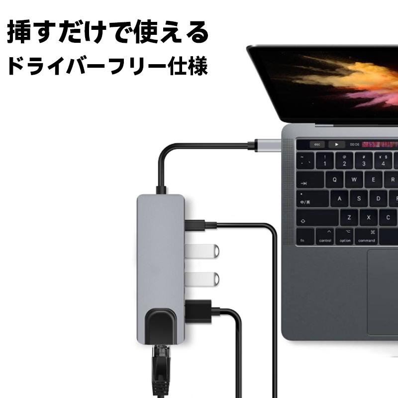 5in1 ドッキングステーション ハブ HDMI Lan ポート USB 3.0 Type-C  ラン ギガ タイプ c 充電 変換 アダプター 有線 増設 拡張 4K  Macbook Windows |  | 06
