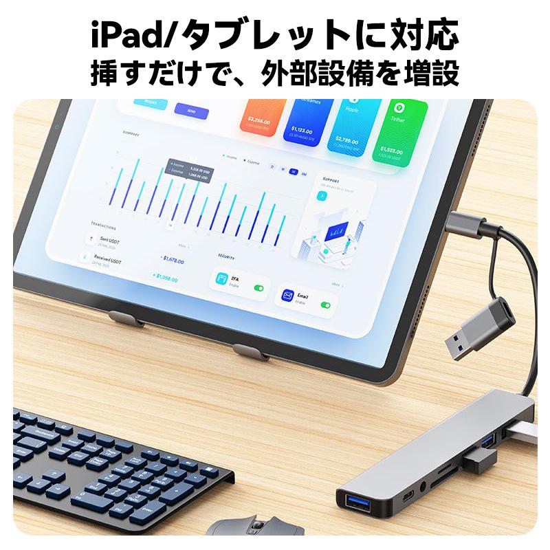 8in1 ドッキングステーション ハブ USB 3.0 Type-C C SD Micro TF