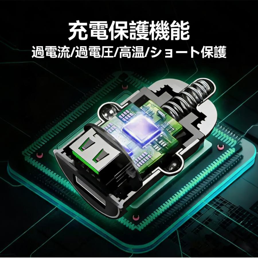 シガーソケット アルミ合金 PD QC3.0 急速充電 USB-A 100W Type-C 30W 車載 車用 カーチャージャー 12V/24V 充電器 iPhone Android スマホ 増設 小型 |  | 11