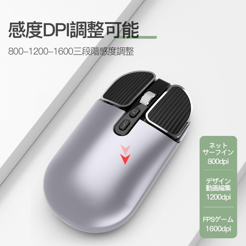 ワイヤレス マウス 無線 Bluetooth 5.0 充電 小型 薄型 静音 バッテリー内蔵 USB Mac Windows IPad Surface  光学式 マウスパッド ブルートゥース マウス、トラックボール