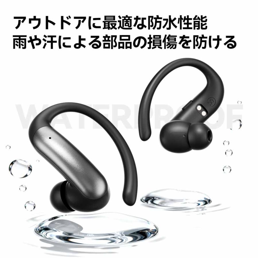 Bluetooth 6.0 イヤホン ワイヤレス 耳掛け式 マイク 付き 通話 片耳