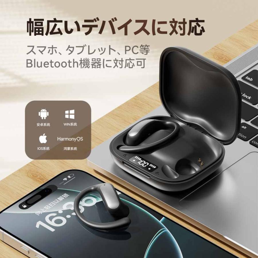 Bluetooth 6.0 イヤホン ワイヤレス 耳掛け式 マイク 付き 通話 片耳