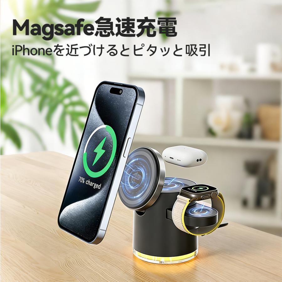 Magsafe 充電器 Qi2 4in1 マグセーフ ワイヤレス マグネット iPhone