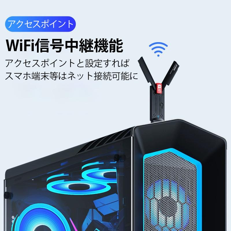 WiFi6 1800M 無線LAN 子機 3000M アダプター レシーバー USB 3.0 Wifi6e AX 中継機 アンテナ 外部 高速 カード ドライバーフリー windows11 10｜usenya｜12