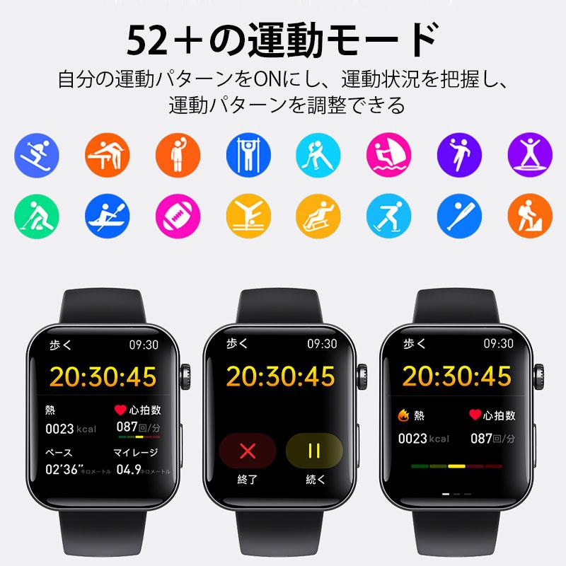 スマートウォッチ ECG 心電図 PPG 血圧測定 心拍数 通話機能 血中酸素 血液組成 体組成 分析 体温 睡眠 SOS機能 Bluetooth5.3 運動モードの画像