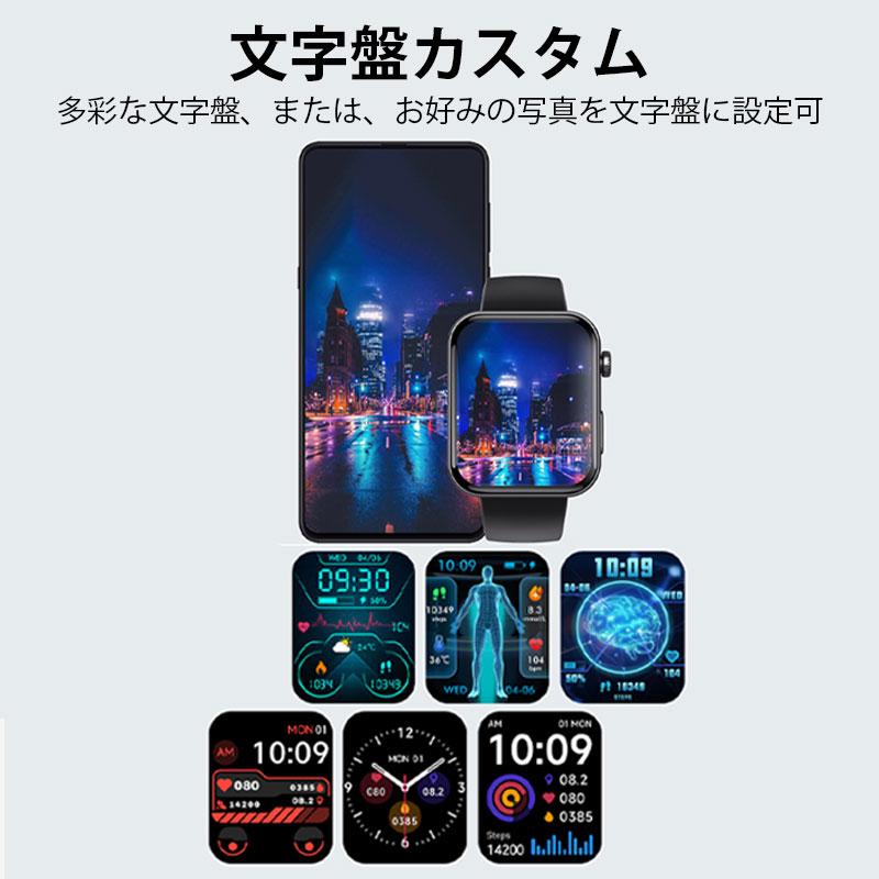 スマートウォッチ ECG 心電図 PPG 血圧測定 心拍数 通話機能 血中酸素 血液組成 体組成 分析 体温 睡眠 SOS機能 Bluetooth5.3 運動モードの画像