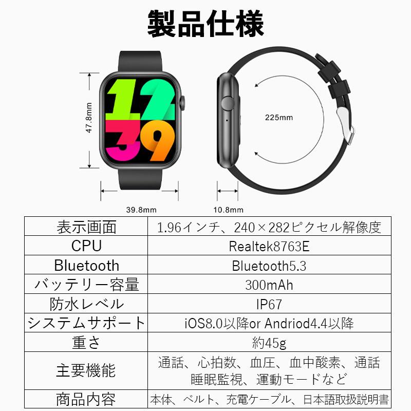 2023最新作★スマートウォッチ★血糖値★音声通話★体温★血圧★血中酸素★心拍数 スマートウォッチ 心電図 日本製センサー 通話機能 血圧 血中酸素 心拍