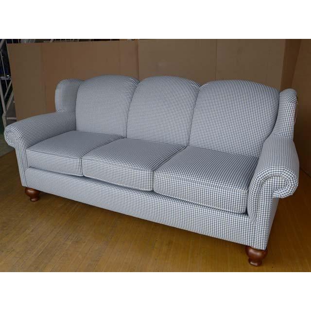 ソファ 3人掛け アメリカ製 カントリー ギンガム チェック柄 高級 アンティーク調 ソファー 三人掛け クッション付き 5105 Timewise Periwinkle Eng004 輸入家具アウトレット Usfurniture 通販 Yahoo ショッピング
