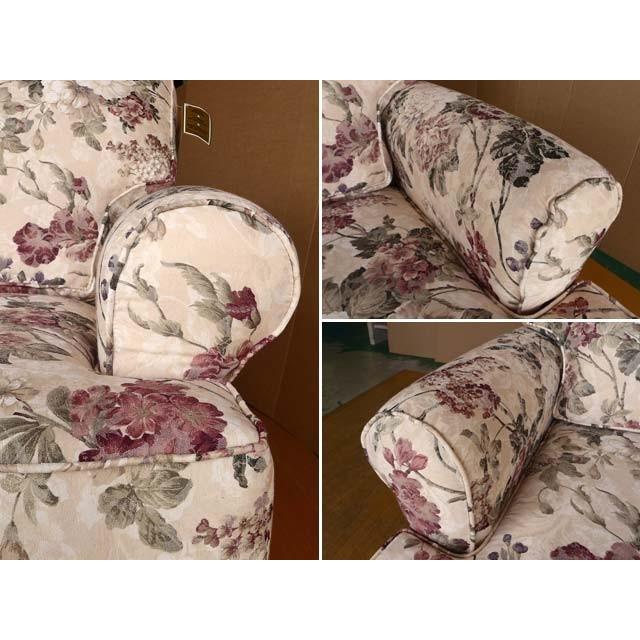 花柄3人掛けソファ ベージュ・紫 楽天市場】やさしい花柄 スペイン製 3人掛け ソファーカバー 肘