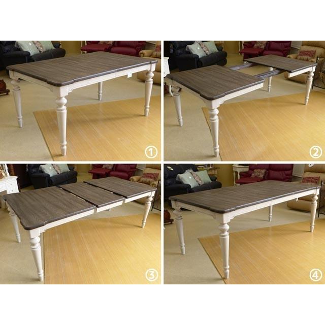 ダイニングテーブルセット 6人用 伸長式 輸入家具 シャビー ダイニングテーブルセット 6人用 伸長式 輸入家具 シャビー
