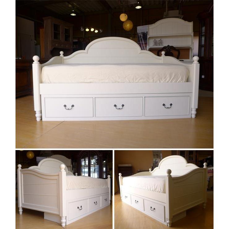 ベッドフレーム シングル デイベッド 収納 ベッド下 収納付き 白 ホワイト 姫系 高級 アンティーク調 シングルベッド マットレス 別売 32 Inspirations Lek419 輸入家具アウトレット Usfurniture 通販 Yahoo ショッピング