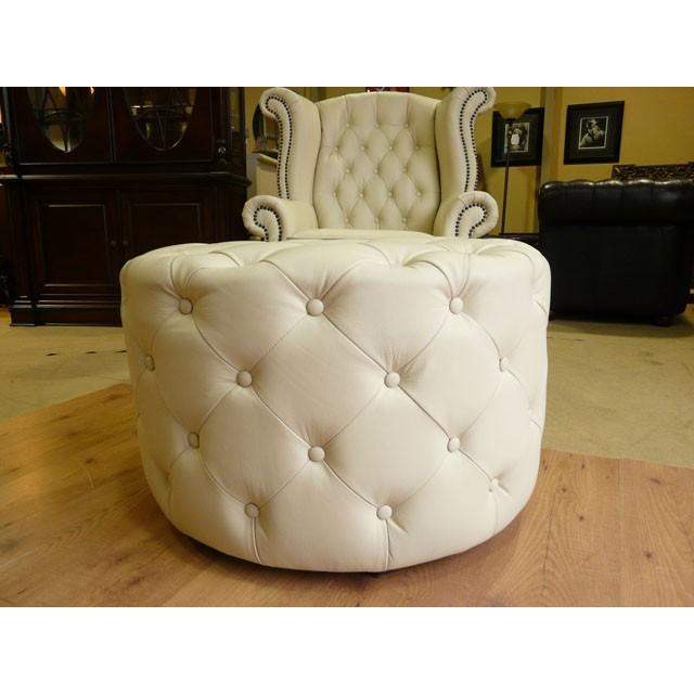 希少♦️チェスターフィールド♦️高級ラウンド形 ソファ兼オットマン