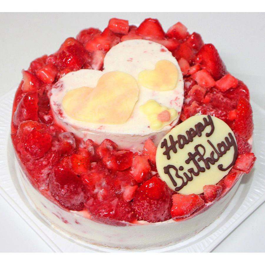卵不使用タイプ ハートいちごアイスケーキ 6号 バースデーケーキ 誕生日ケーキ かわいいケーキ アレルギーケーキ ハートケーキ 女性 お祝い 人気｜ushagisan｜03