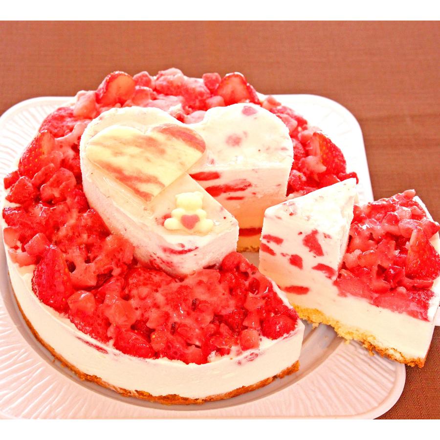 卵不使用タイプ ハートいちごアイスケーキ 6号 バースデーケーキ 誕生日ケーキ かわいいケーキ アレルギーケーキ ハートケーキ 女性 お祝い 人気｜ushagisan｜08