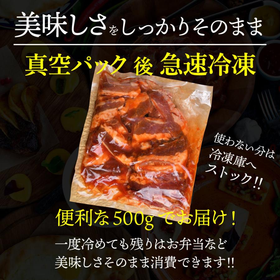 焼肉 牛肉外国産 タレ漬け カルビ 500g 焼肉用 バーベキュー BBQセット｜ushi3｜06