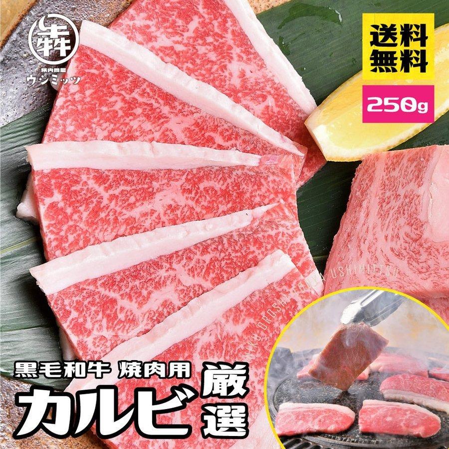 焼肉 牛肉 肉 黒毛和牛 カルビ 250g BBQ バーベキュー 食材｜ushi3