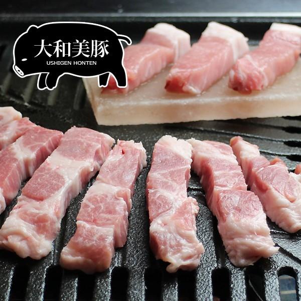 大和美豚の豚焼肉セット 1 8kg 豚ロース 1g 2 肩ロース 1g 2 豚バラ焼肉カット 500g 豚 とろ 500g ソーセージ 10本 岩塩プレート たれ 2本 Mset1016 2 大和榛原牛うし源本店 通販 Yahoo ショッピング