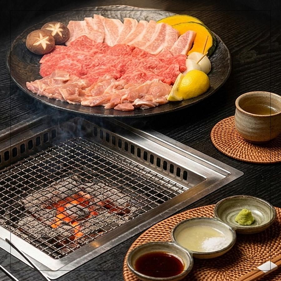 牛肉 32%OFF 黒毛和牛 A5 焼肉 お試しセット 大和榛原牛 カルビ 200g ＋ 大和美豚 豚とろ 150g ＋ 桜島どり モモ肉 150g 送料無料 | うし源本店 | 11