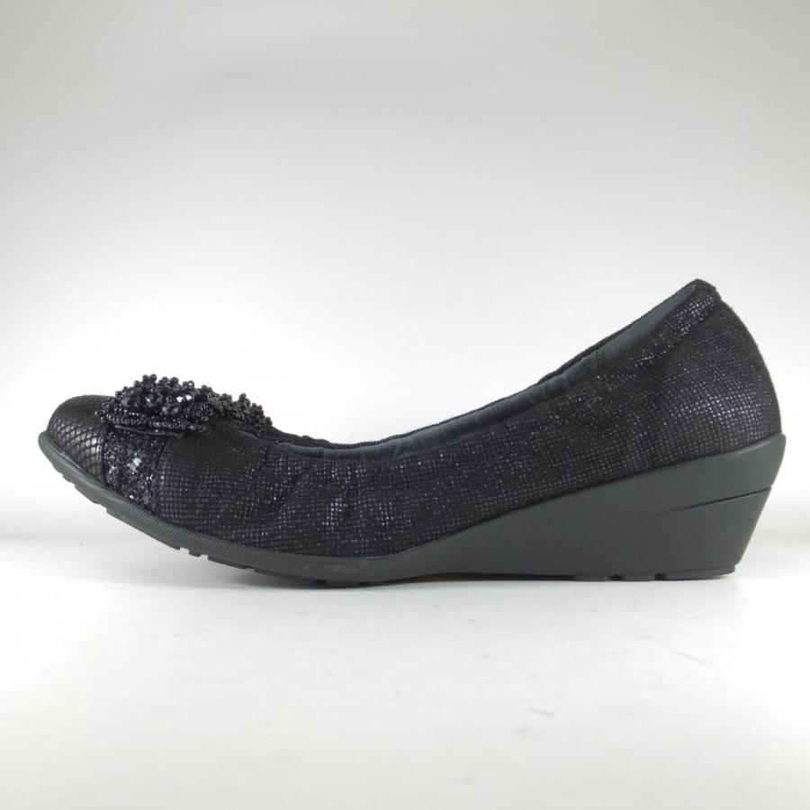 COMPOSITION9 エナメル ウェッジソール 黒 25cm コンポジションナイン