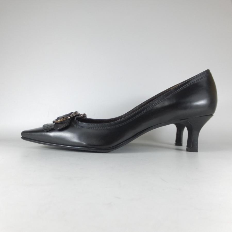 黒 TRUSARDI フォーマル ハイヒール トラサルディ パンプス エナメル
