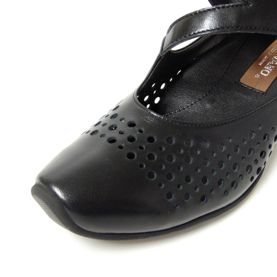 ビジェバノ VIGEVANO 靴 パンプス 7023 黒 コンフォート ローヒール 音