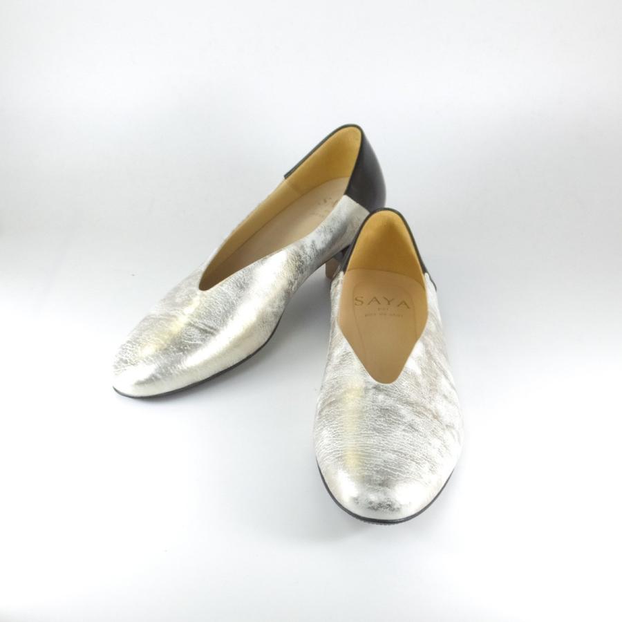 靴 Saya EU37/24cm サヤ SAYA 4cm本革ヒールレースアップシューズ （ブラック