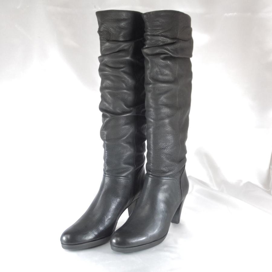 黒 レザー ロングブーツ YOSHITO