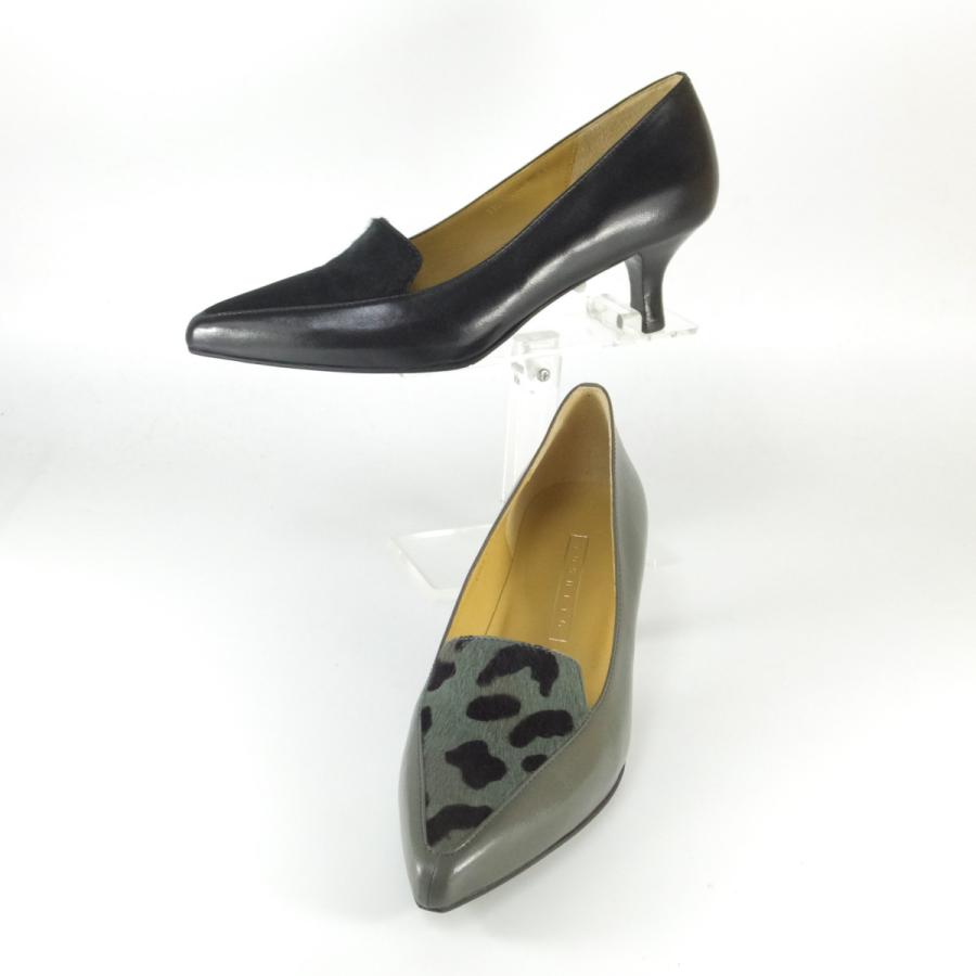 YOSHITO（ヨシト） パンプス パンプス 1113 クロ グレー ハラコ ポイン