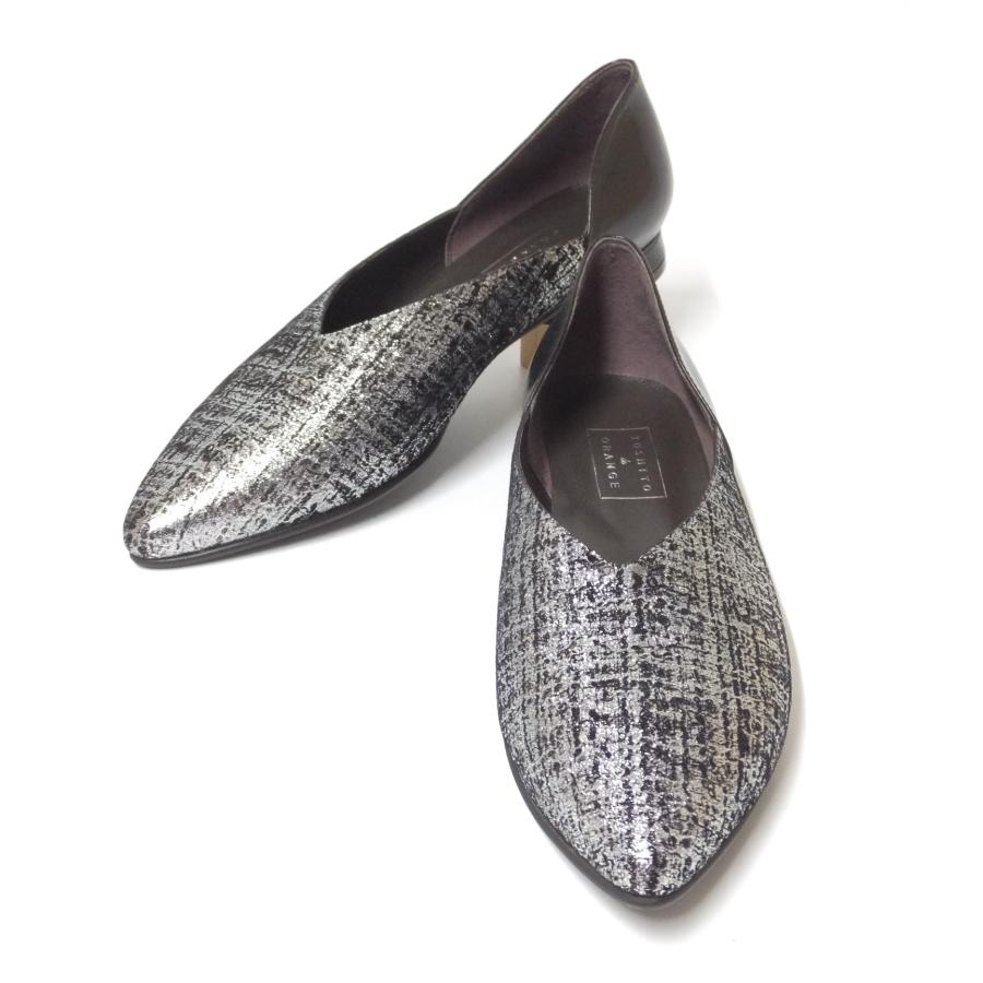 国産品 シルバー 1619 Orange De Yoshito 靴 ヨシト セール 靴 Yoshito Vカットデザインがオシャレな 大人のポインテッドトゥパンプス パンプス 歩きやすいパンプス 痛くないパンプス オシャレ ローヒール パンプス ポインテッドトゥ シューズ Kumukutu Com