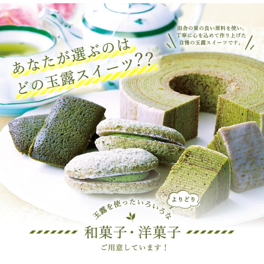 【K-17】お菓子 プレゼント バームクーヘン ギフト 玉露 焼き菓子 玉露スイーツ お取り寄せ 内祝 ダックワーズ フィナンシェ 八女 洋菓子セット｜ushijimaseicha397｜09