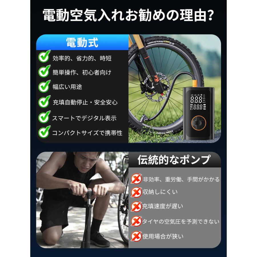 最新型】電動空気入れ 急速充填 自動停止 全バルブ対応 大画面