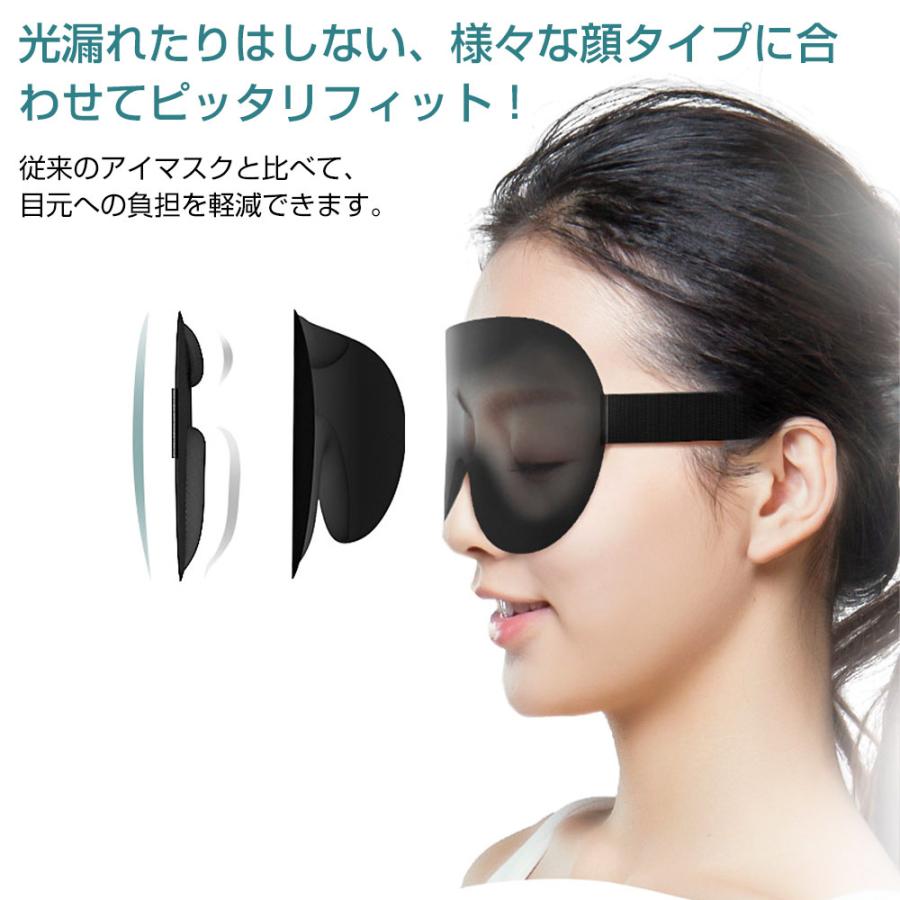 アイマスク 立体型 軽量 遮光 安眠マスク 柔らかい 快眠グッズ 男女