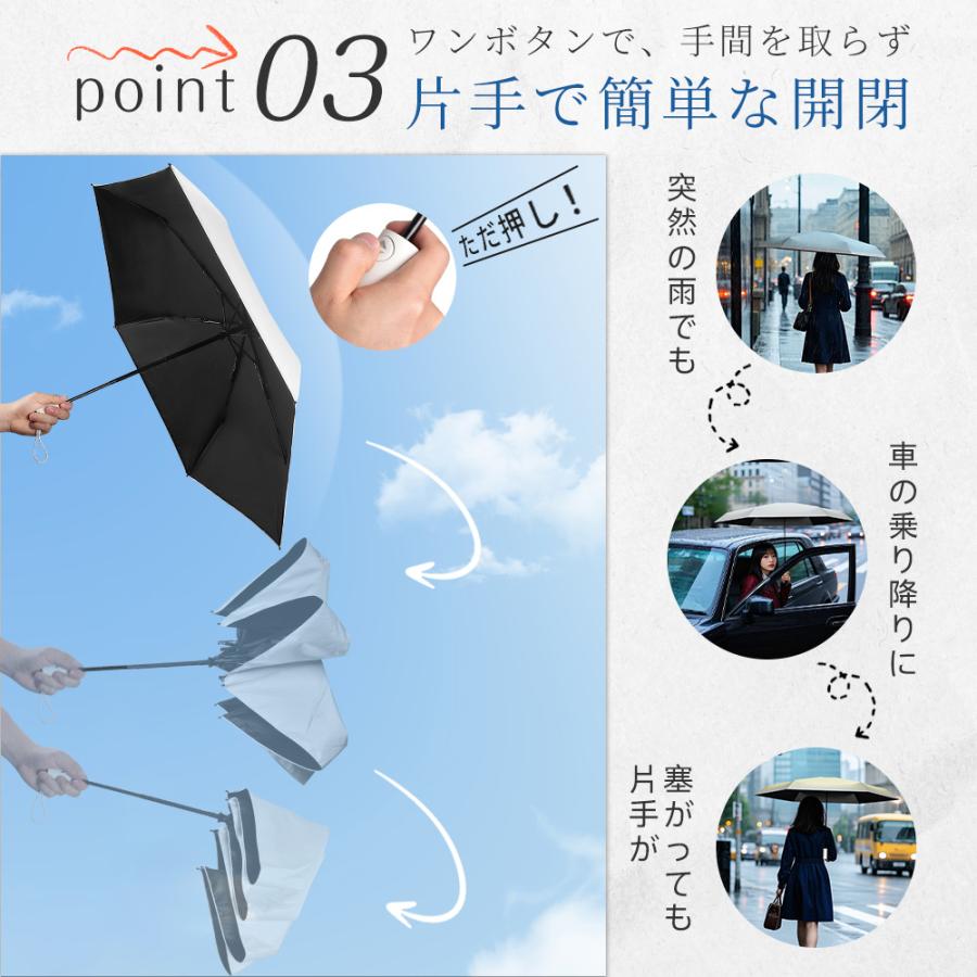 日傘 晴雨兼用傘 自動開閉 開けたら-20℃ 折りたたみ 完全遮光 UPF50+