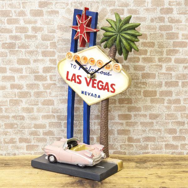 置時計 テーブルクロック アメリカン レトロ オールディーズ アメリカン雑貨 LAS VEGAS 置き時計 時計 おしゃれ ラスベガス プレゼント ギフト | 