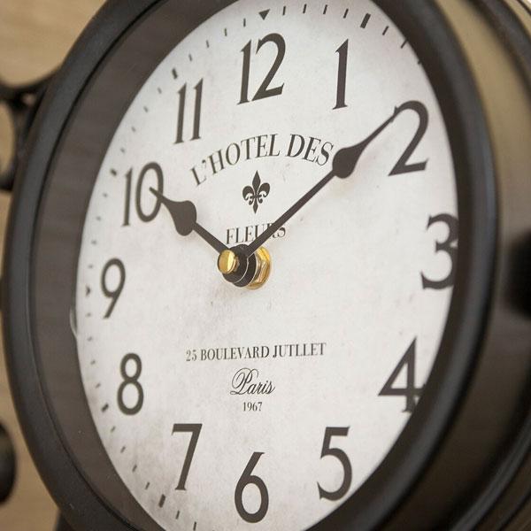 壁掛け時計 おしゃれ 両面時計 北欧 アンティーク風 StationClock