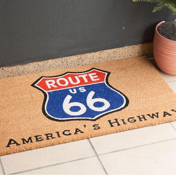 玄関マット WELCOME ROUTE US 66 アメリカン雑貨 コイヤーマット 屋外