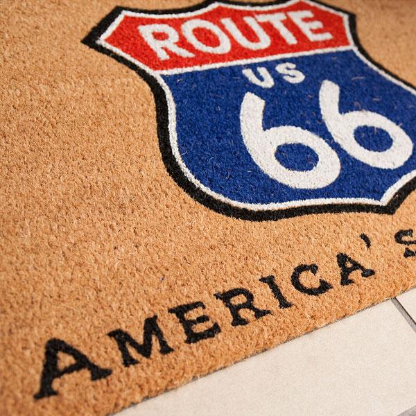 玄関マット WELCOME ROUTE US 66 アメリカン雑貨 コイヤーマット 屋外