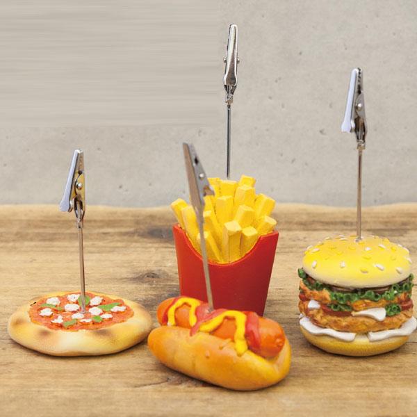 カードスタンド 文房具 ハンバーガー アメリカン サインホルダー 横 ミニメニュースタンド 名刺スタンド フォトフレーム 広告 写真メモ カード立て | 