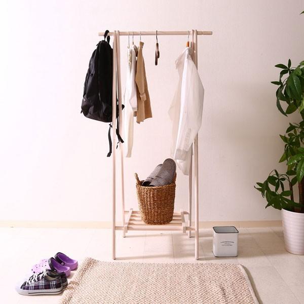 ハンガーラック おしゃれ 木製 スリム インテリア 北欧 洋服掛け 玄関 収納 リビング収納 コートハンガー 木製ハンガー | 