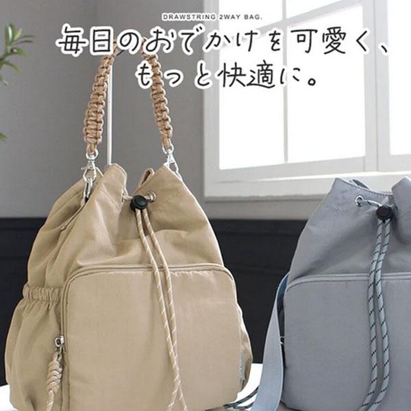 ショルダーバッグ 巾着 ドロストバッグ 軽量バッグ 軽い 2way 肩掛け