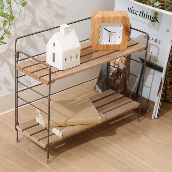 棚 ラック 2段 北欧 卓上 ディスプレイ キッチン収納 収納ラック 収納棚 おしゃれ スリム 折り畳み 収納ラック 折りたたみインテリアラック | 