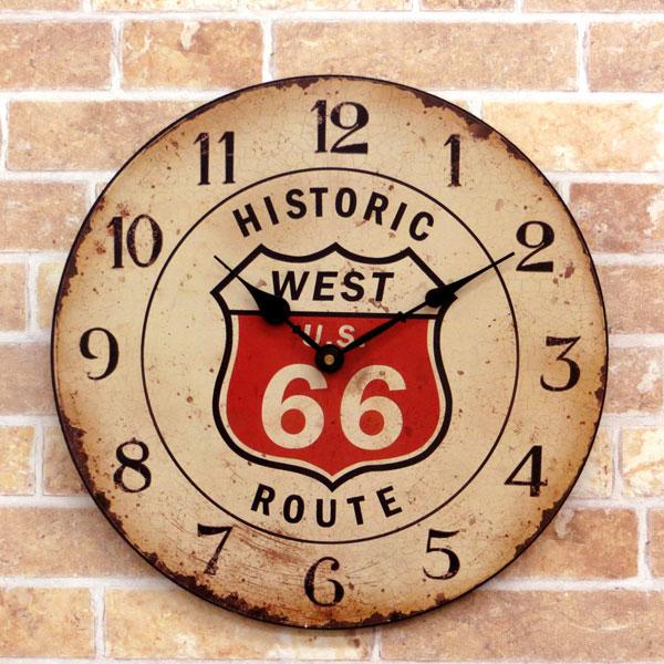 時計 おしゃれ アンティーク ROUTE66 レジェクションカフェクロック デザインウォールクロック アンティーク 掛け時計 カフェ 店舗 US Route66 ルート66 |  | 01