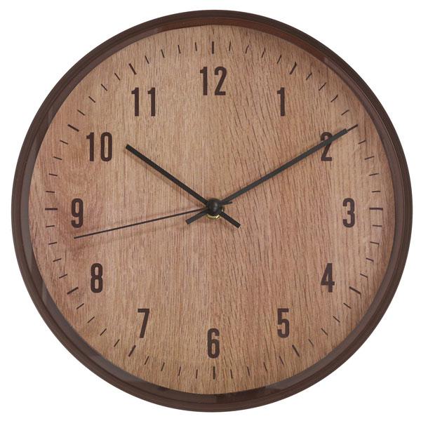 掛け時計 直径25cm 木目調 電池式 不二貿易 時計 壁掛け 掛時計 おしゃれ オシャレ かわいい かけ時計 掛時間 ウォールクロック シンプル とけい クロック | 
